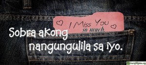 Tagalog Translation - I miss you so much. (2) - Sobra akong nangungulila sa iyo.