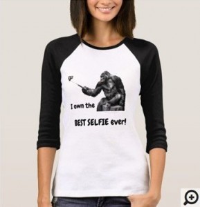 Original Black and White Selfie Monkey T-Shirt