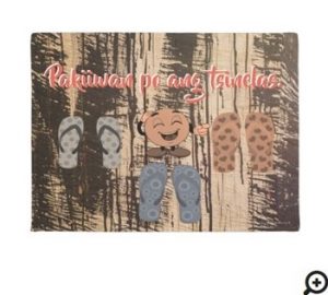 Pakiiwan po ang tsinelas "brown & vintage wood" doormat