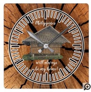 Philippines will always be my HOME Square Wall Clock