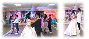 Debutante dances with escorts